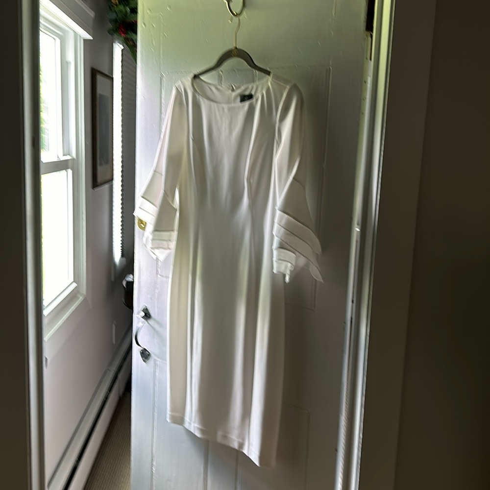 Adrianna Papall white crepe dress